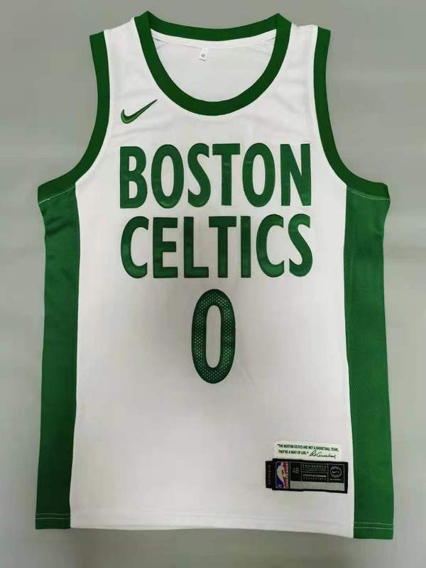 Men Boston Celtics #0 Tatum White Nike 2025 NBA Jersey style 1